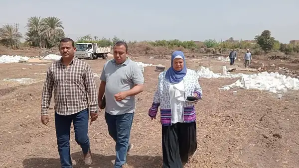 تنفيذ 15 حالة إزالة تعديات على الأراضي الزراعية وأملاك الدولة ببني مزار ضمن الموجة 25