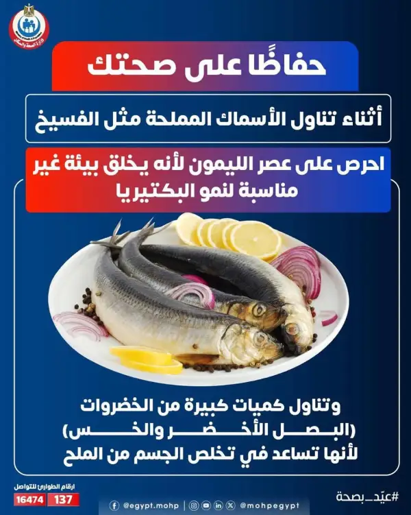 وزارة الصحة: نصائح لحماية صحتك من أضرار الفسيخ
