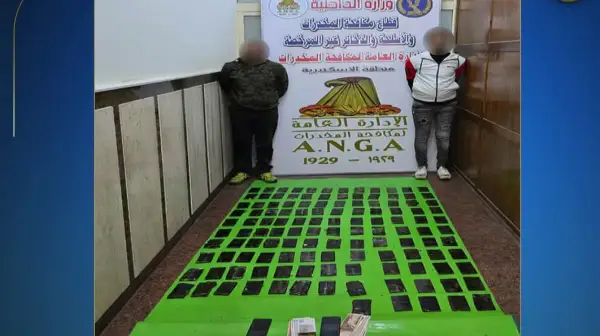 ضبط عنصرين إجراميين بحوزتهما 12,5 كجم حشيش بمحرم بك بالإسكندرية