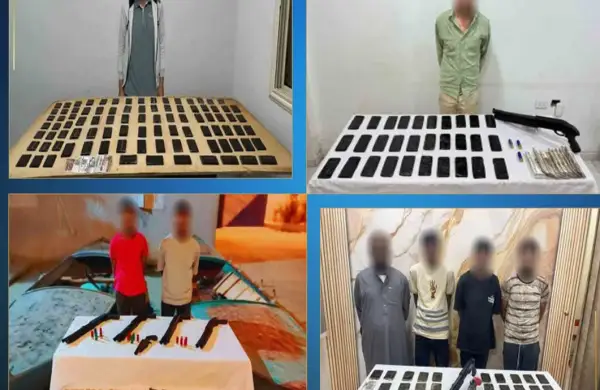 القضاء على بؤر إجرامية في قنا وأسوان ويضبط 368 كيلو من المخدرات والأسلحة